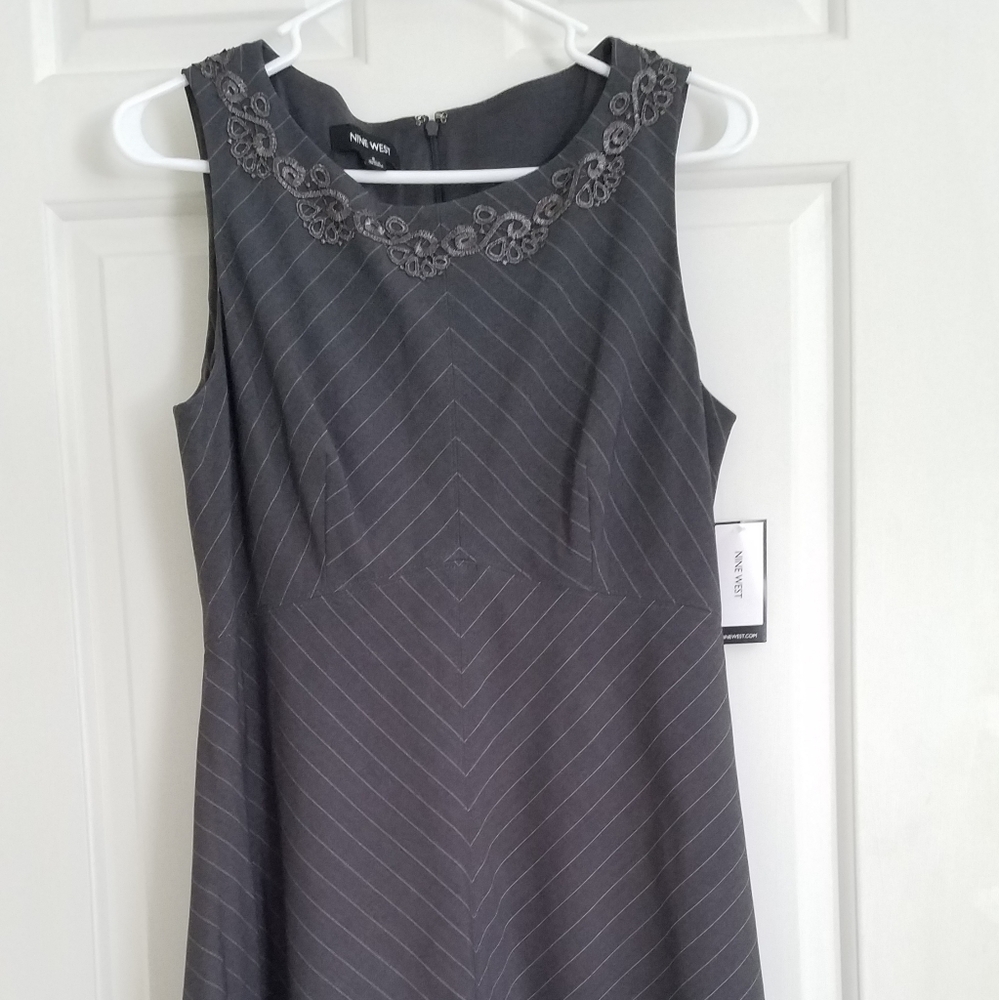 Nine West Grey Stripe Dress